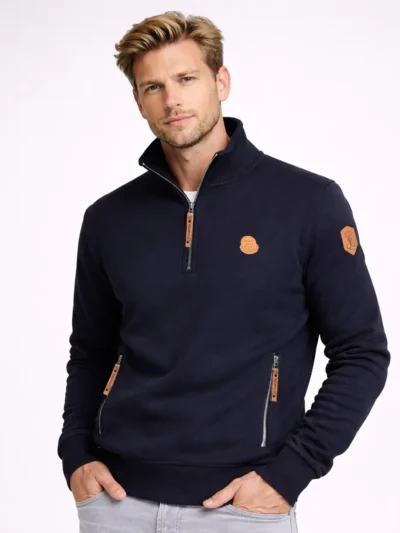 Mens CVC Sweater Half Zipper